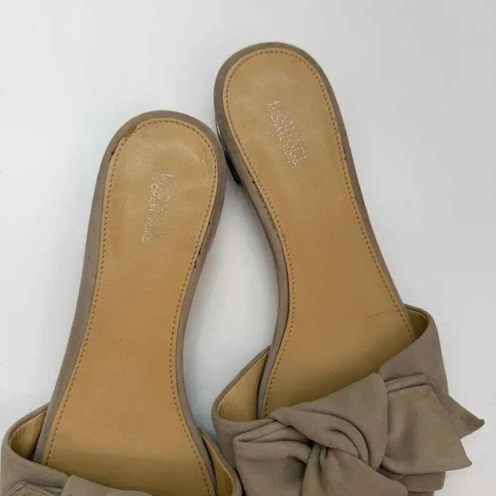 MICHAEL Michael Kors Gray Leather Slip On Sandal 9